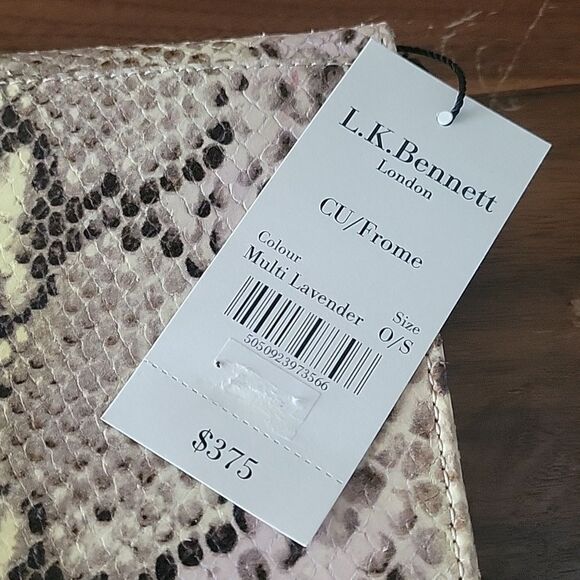 NWT LK Bennett Kate Middleton Snakeskin Python Slim Leather Clutch Bag Purse - Picture 2 of 11